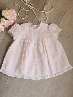 Pink Vintage Heirloom Slip Dress Feltman Brothers Rare Design Fits Size 6 Months